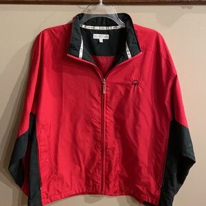 NWOT TEHAMA Men’s light weather jacket. Zip up! Red and black, size XXL/TTG